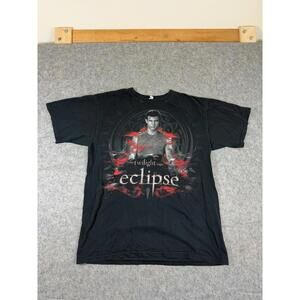 Vintage 2010 Twilight Eclipse Movie T Shirt Adult Large Black Jacob All Over